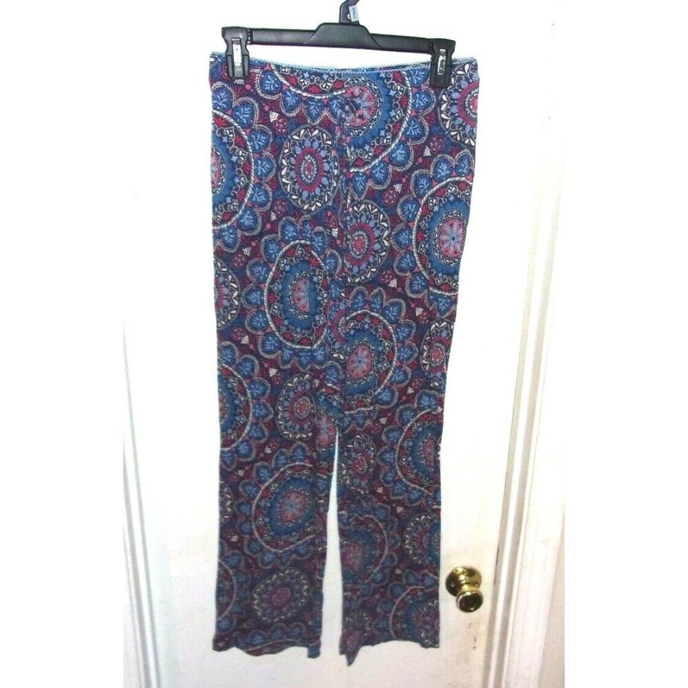 Cynthia Rowley Blue Pink Beige White Paisley Lounge Pants XS